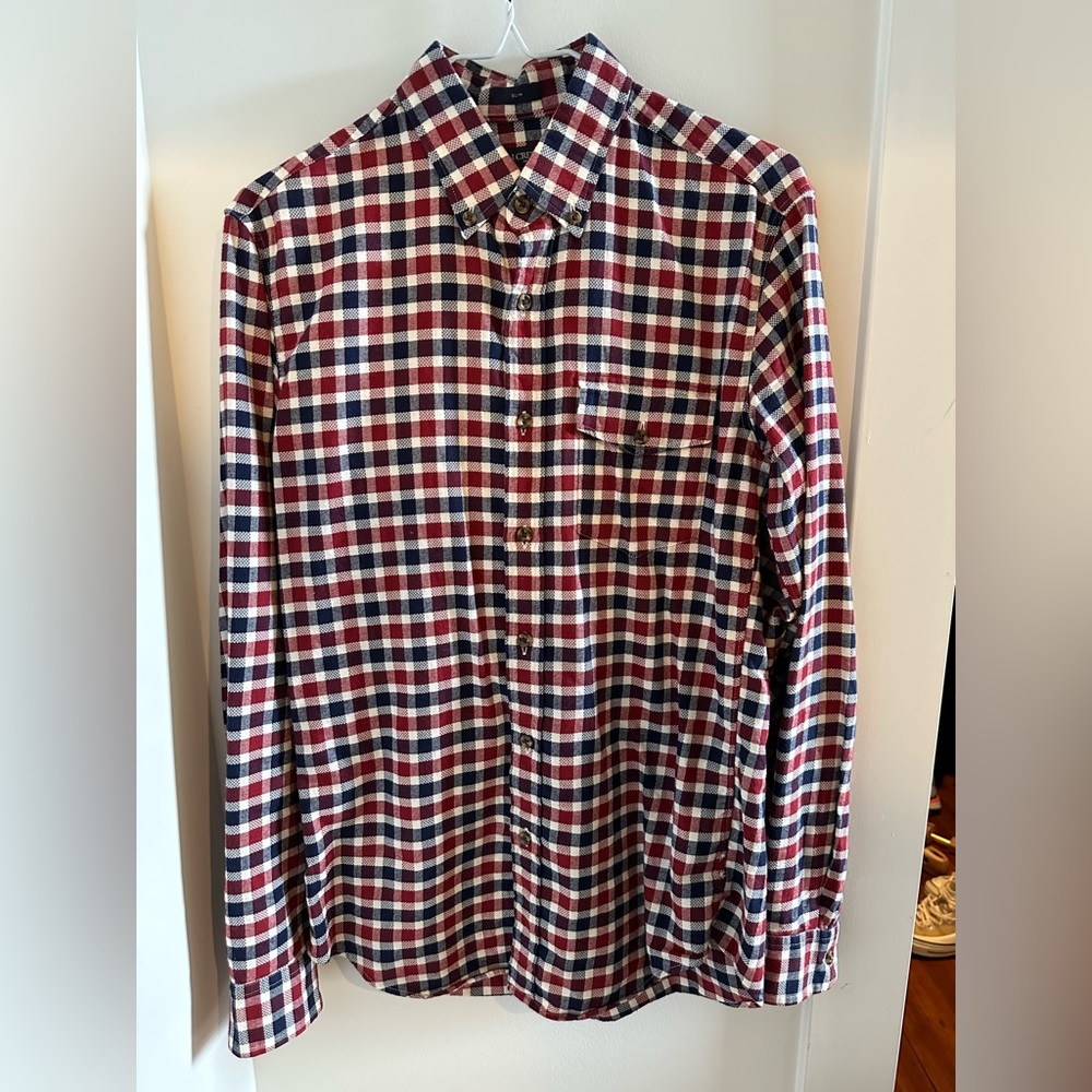 J. Crew Gingham Flannel Shirt Size Small